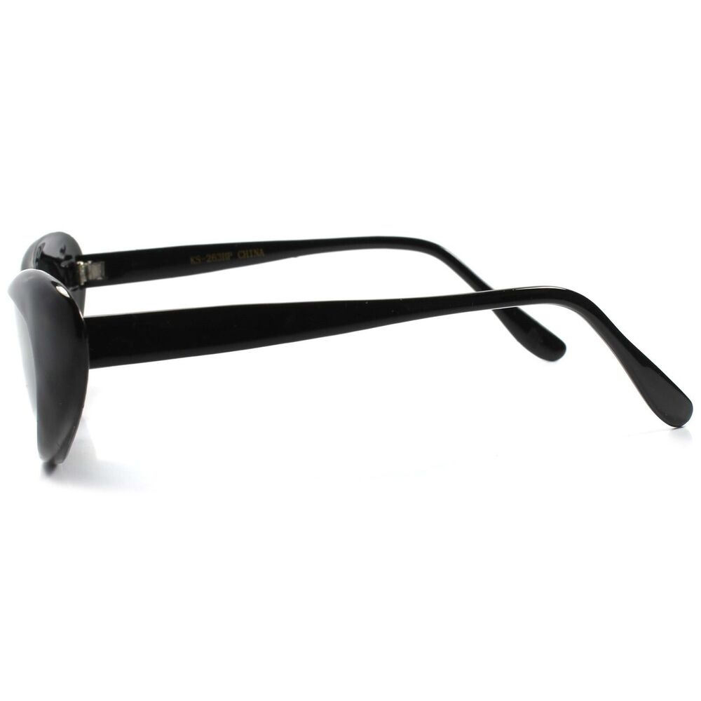 Classic True Vintage Deadstock Rockabilly 70's Black Womens Cat Eye Sunglasses - Picture 3 of 4
